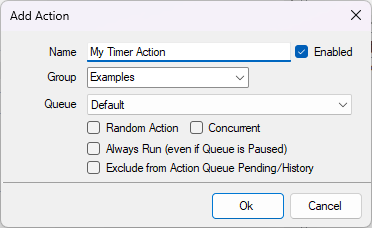 Create Action Dialog