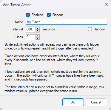 Timer Settings Dialog