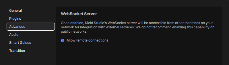 Meld Studio Advanced Settings