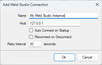 Meld Studio Connection Dialog