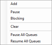 Action Queues Context Menu