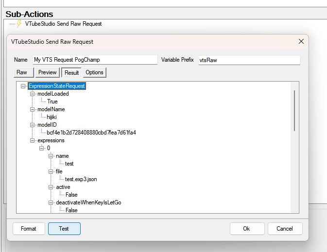 VTS Raw Example Request