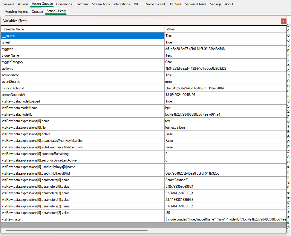 VTS Raw Example Request