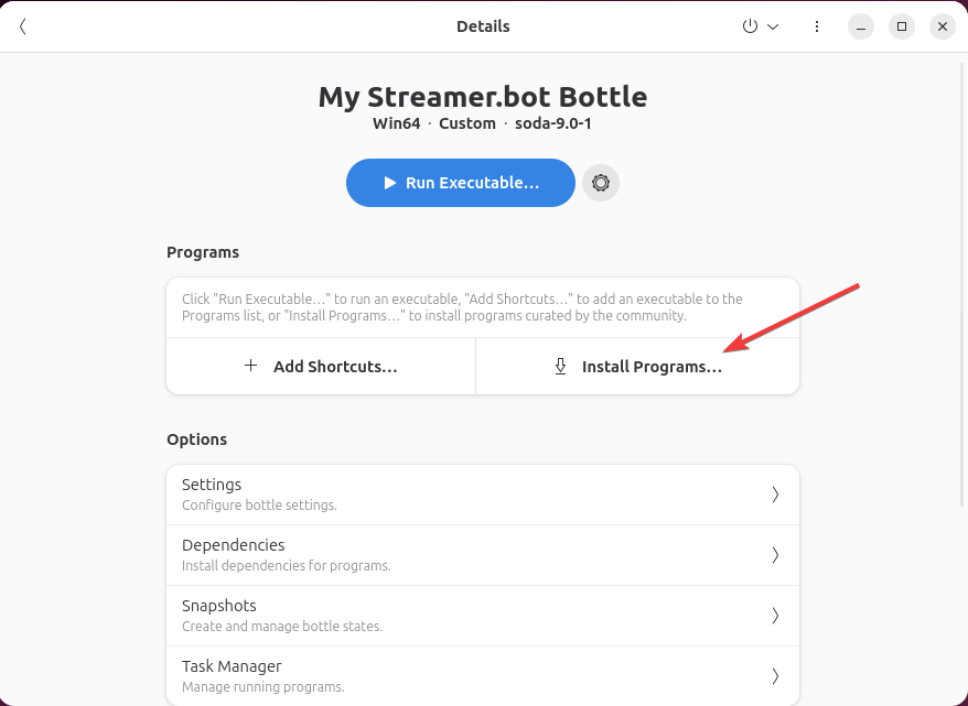 Install Programs in Bottles