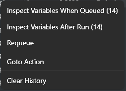 Action History Context Menu