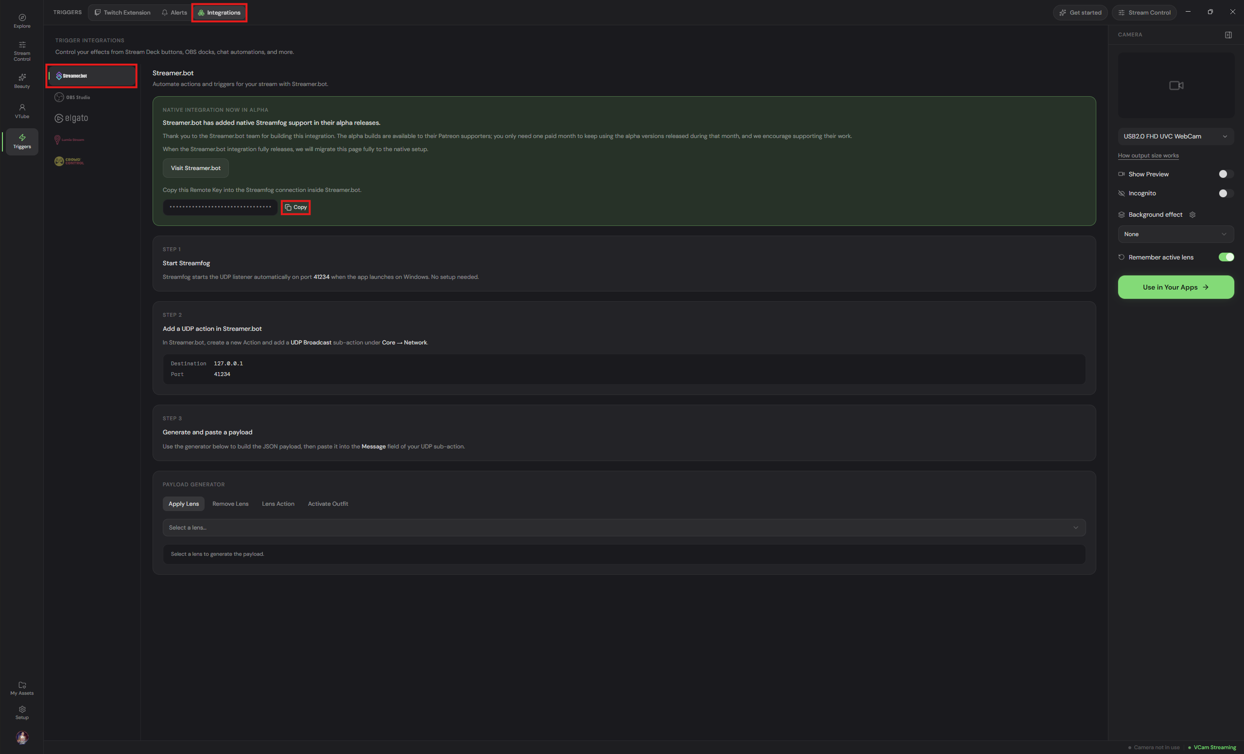 StreamFog Remote Key