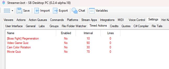 Timed Actions Navigation