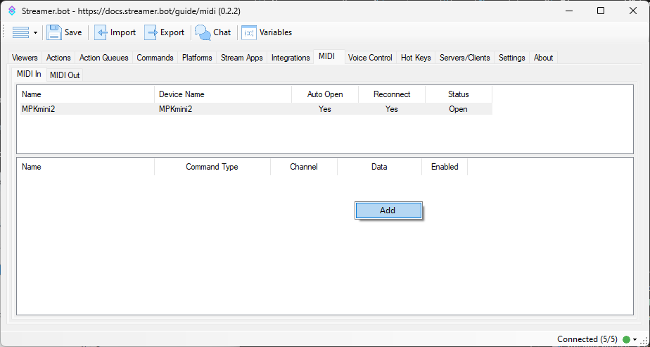 Add MIDI Event