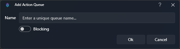 create queue dialog