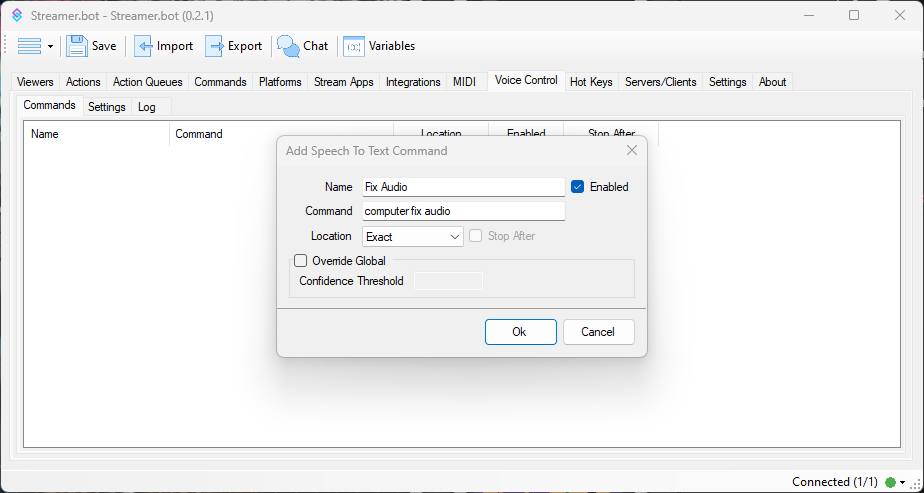 Voice Control Configuration