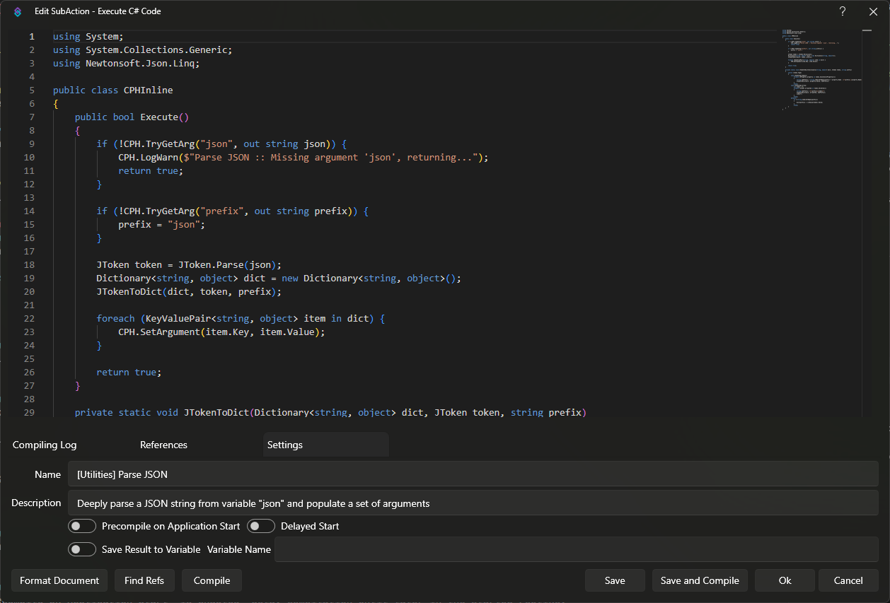 Execute C# Code Dialog