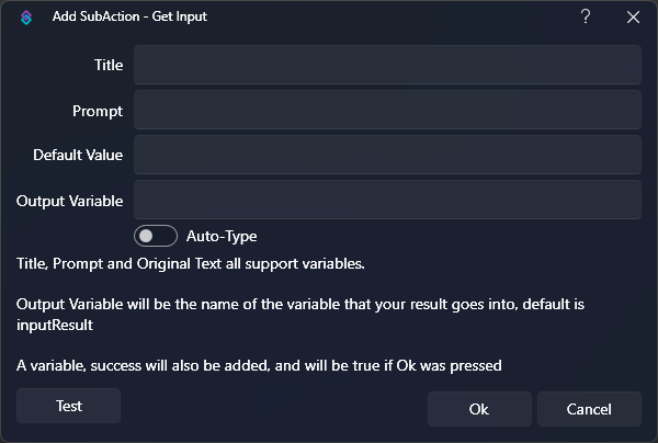 Get Input Dialog