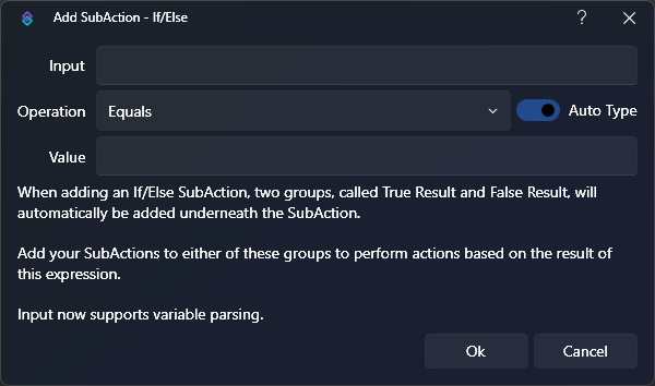If / Else Dialog