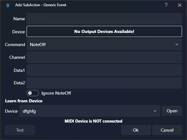 Generic Event Dialog