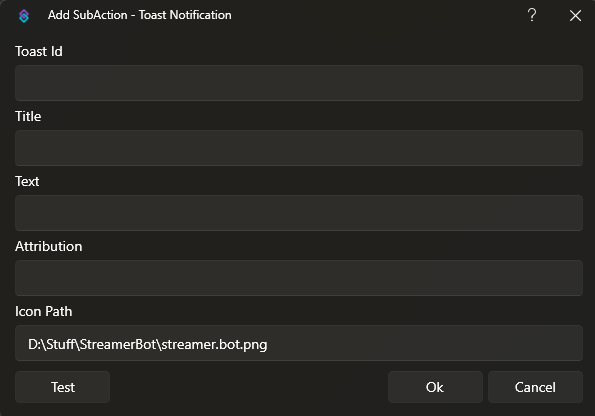 Toast Notification Dialog