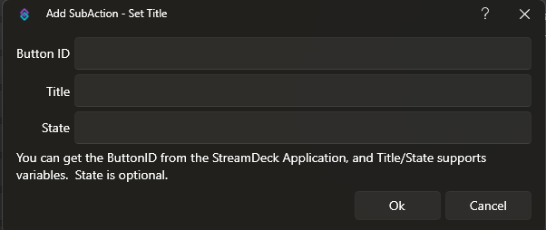 Set Title Dialog