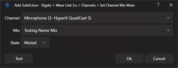 Set Channel Mix Mute Dialog