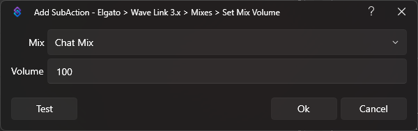 Set Mix Volume Dialog