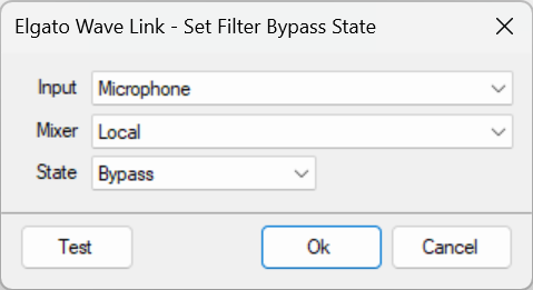 Set Filter Bypass State Dialog