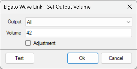 Set Output Volume Dialog
