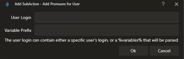 Add Pronouns for User Dialog