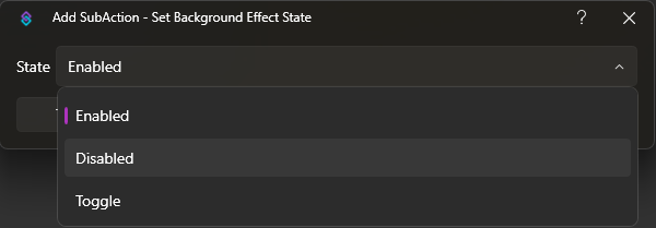 Set Background Effect State Dialog