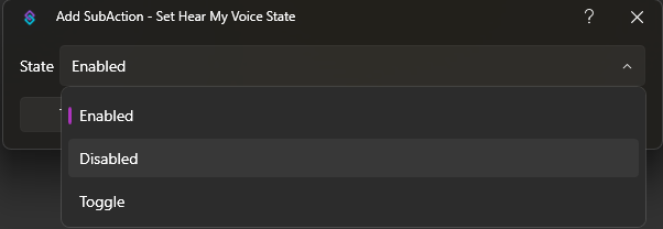 Set Hear My Voice State Dialog