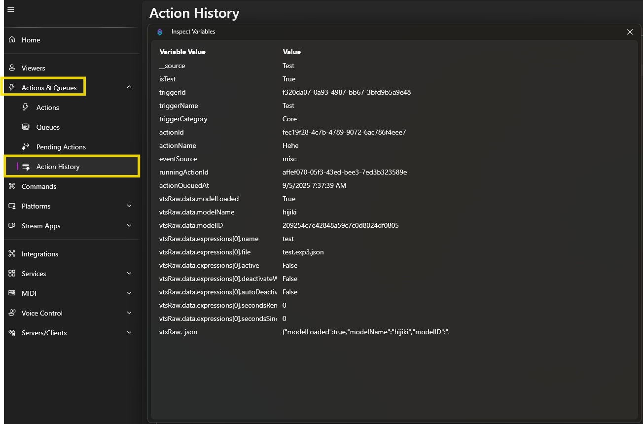 VTS Raw Example Request