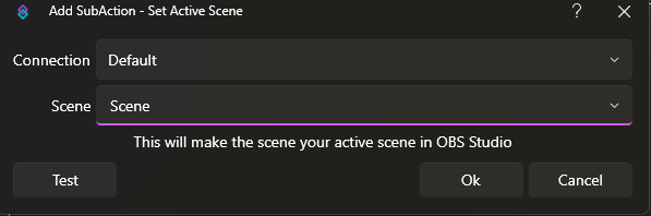 Set Active Scene Dialog