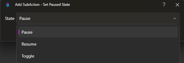 Set Paused State Dialog
