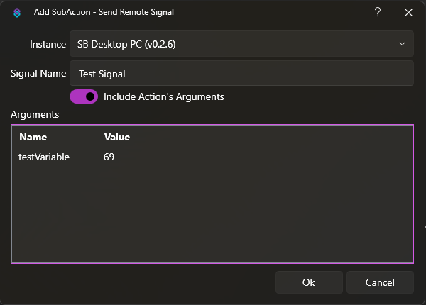 Send Remote Signal Dialog