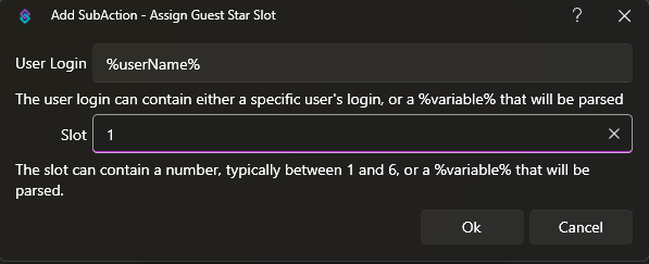 Assign Guest Star Slot Dialog
