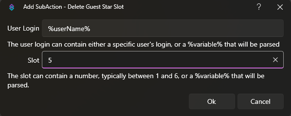 Delete Guest Star Slot Dialog