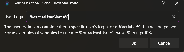 Send Guest Star Invite Dialog