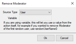 Remove Moderator Dialog