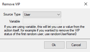 Remove VIP Dialog