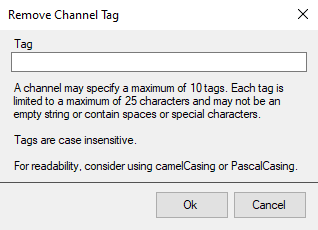 Remove Channel Tag Dialog