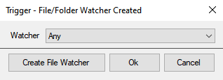Created Trigger Dialog