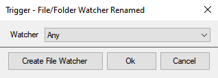 Renamed Trigger Dialog