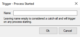 Process Started Trigger Dialog