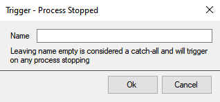 Process Stopped Trigger Dialog