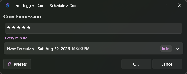 Cron Trigger Dialog