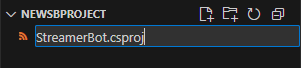 A new file being named StreamerBot.csproj