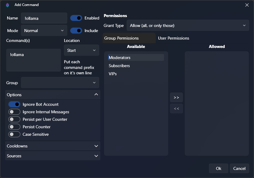 Command Configuration