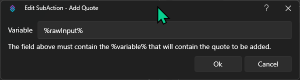 Add Quote Sub-Action