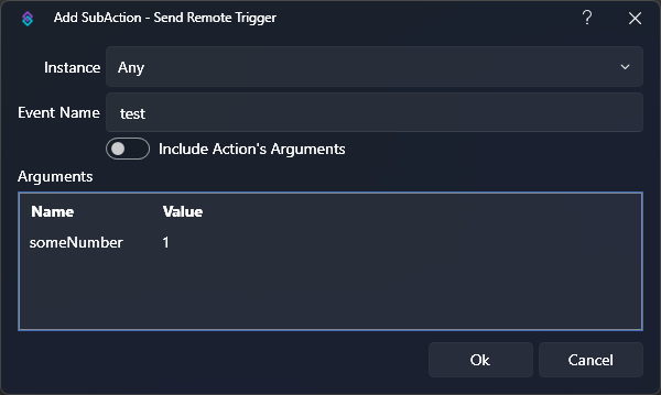 Send Remote Trigger Sub-Action