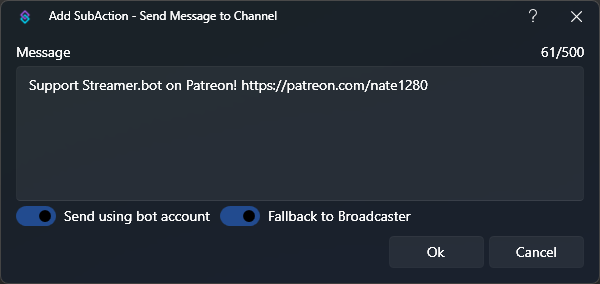 Send Message Sub-Action